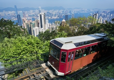 The `Peak Tram` in Hong Kong.